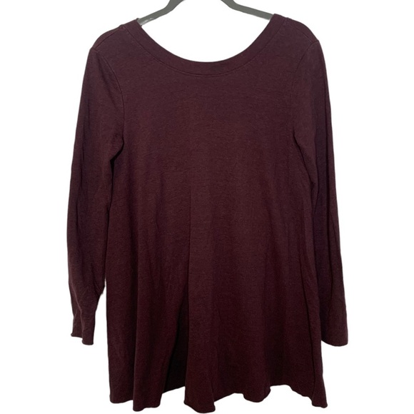 Free People Beach Oversized Plum Purple Boat Neck Long Sleeve Knit Top - Picture 1 of 9